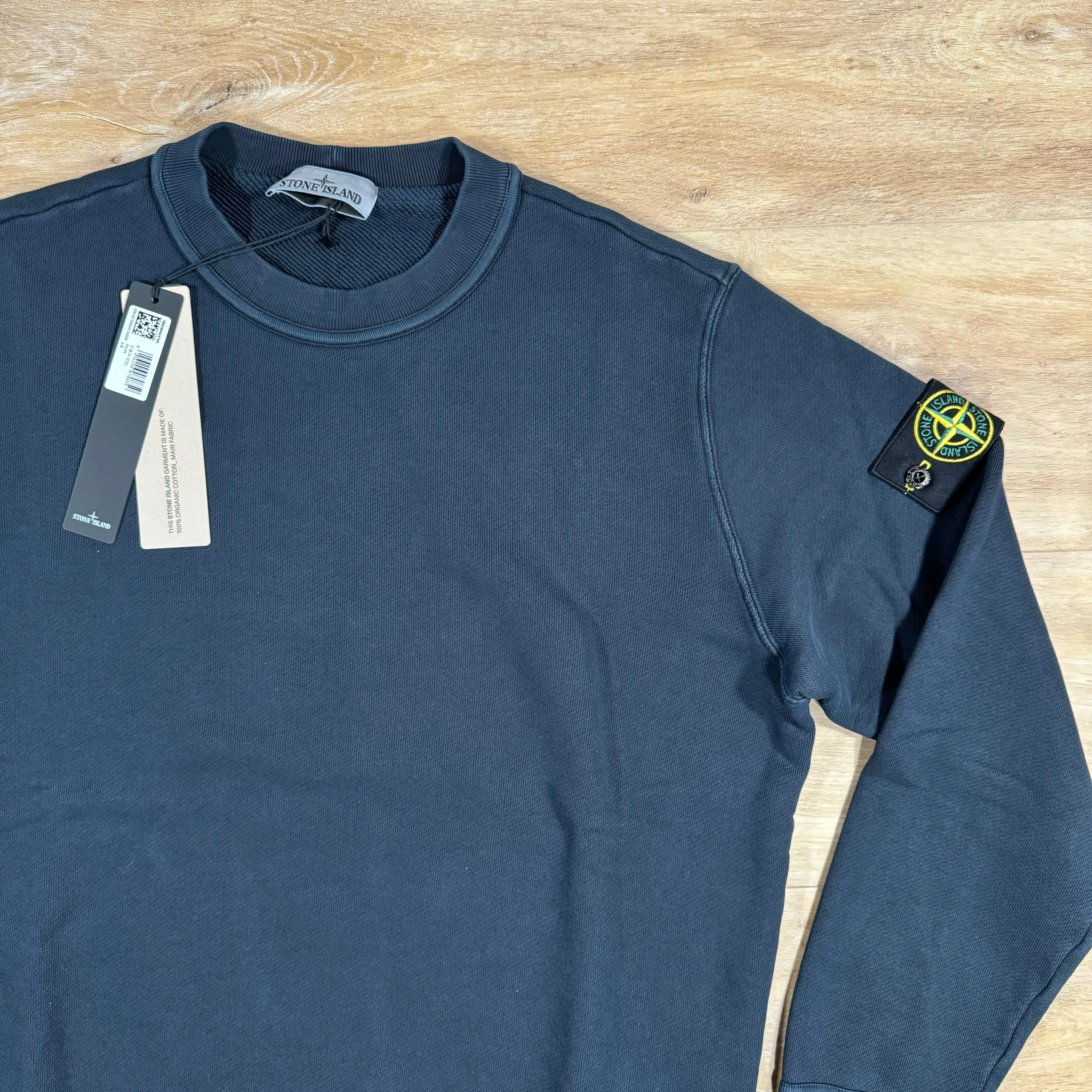 Stone Island Diagonal Fleece Old Treatment Sweatshirt in Navy