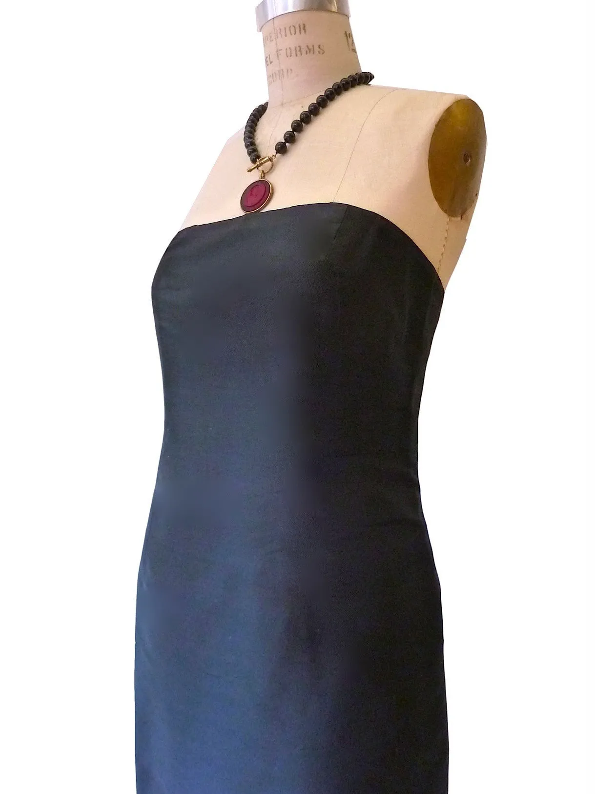 Strapless Little Black Dress Thai Silk