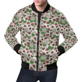 Strawberry Dreams Bright Birch All Over Print Bomber Jacket for Men