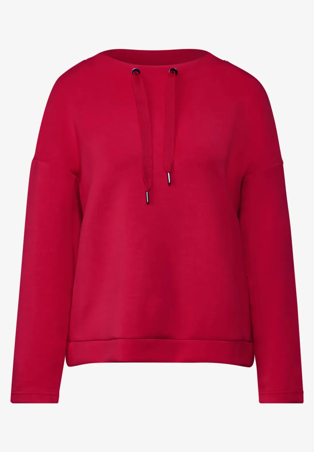 Street One Lyocell Sweatshirt with drawstring. Black or Red  322245