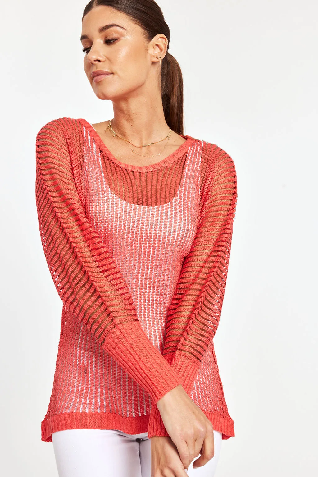 Stripe Sheer Pullover