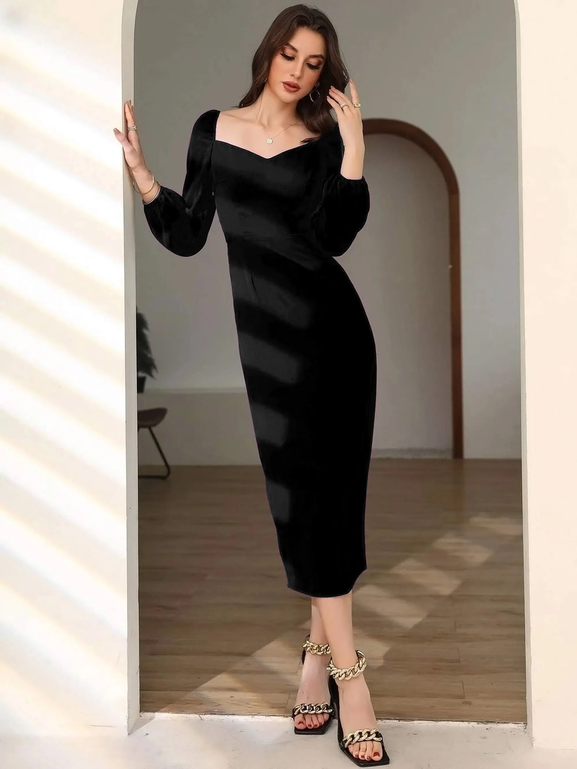 stylish designer dress for women  Black