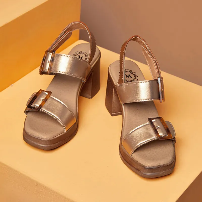 Summer High Heel Sandals Women's Buckle Fish Mouth Shoes Buckle Casual Shoes External Wearing Sandals Free of Mail