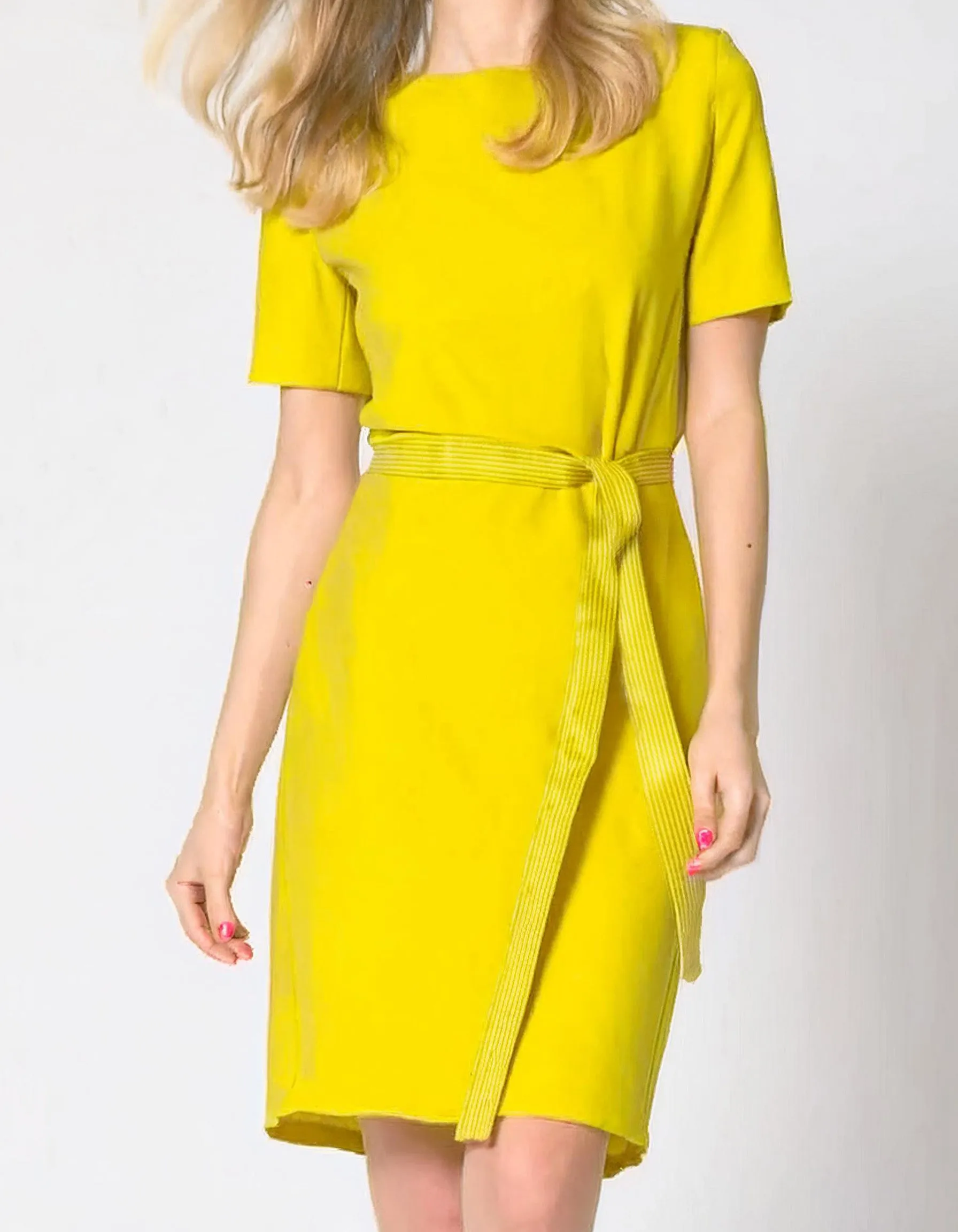 Sunshine Yellow Midi Wrap Dress