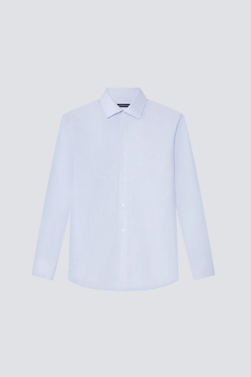 Supreme Cotton-Silk Dress Shirt | Blue Check 2741DK