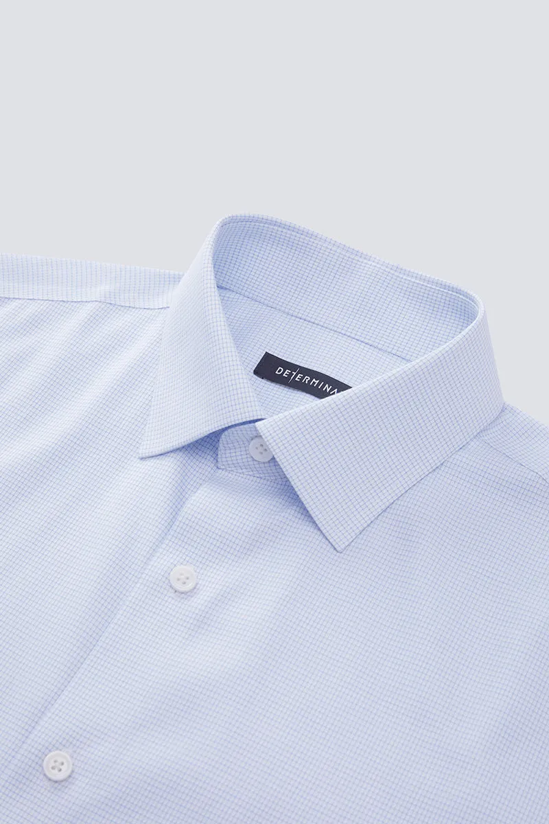 Supreme Cotton-Silk Dress Shirt | Blue Check 2741DK