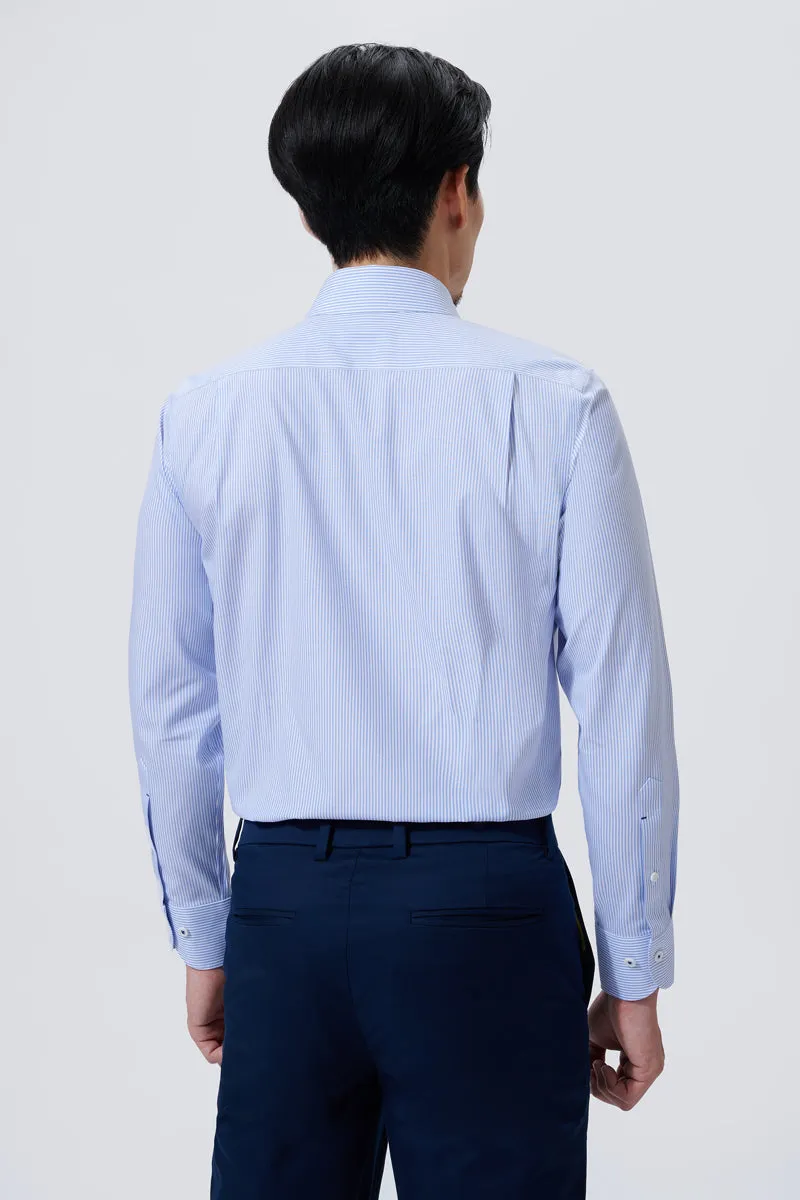 Supreme Cotton-Silk Dress Shirt | Blue Stripes 2740DK