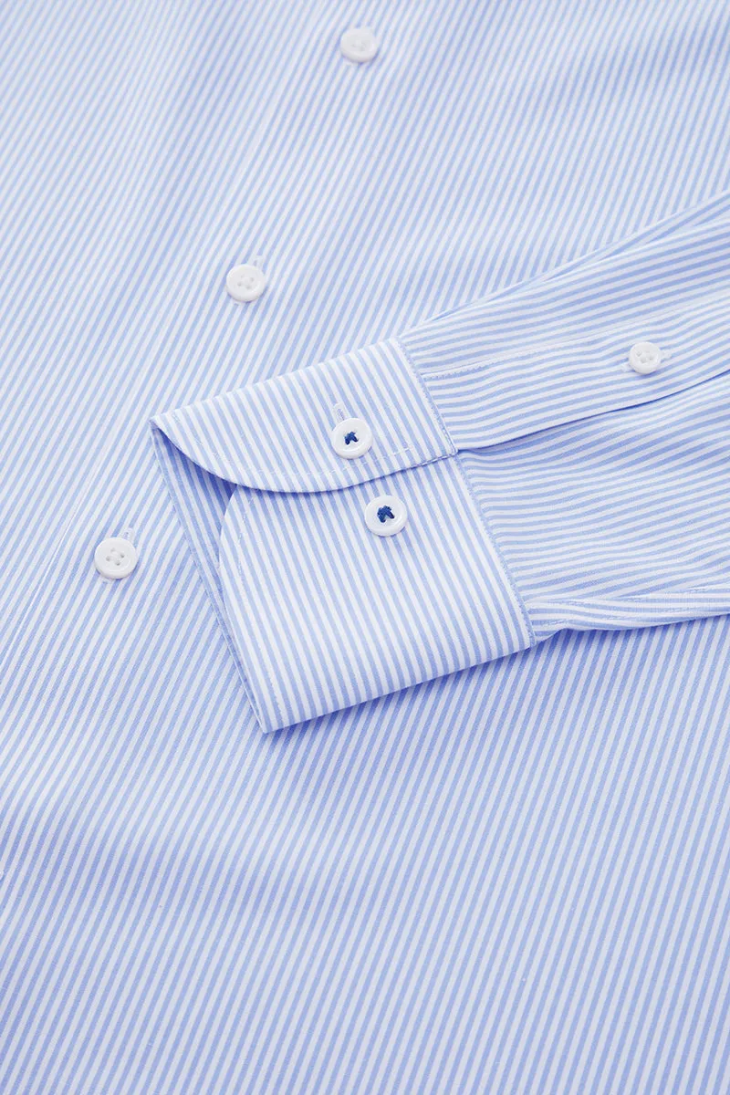 Supreme Cotton-Silk Dress Shirt | Blue Stripes 2740DK