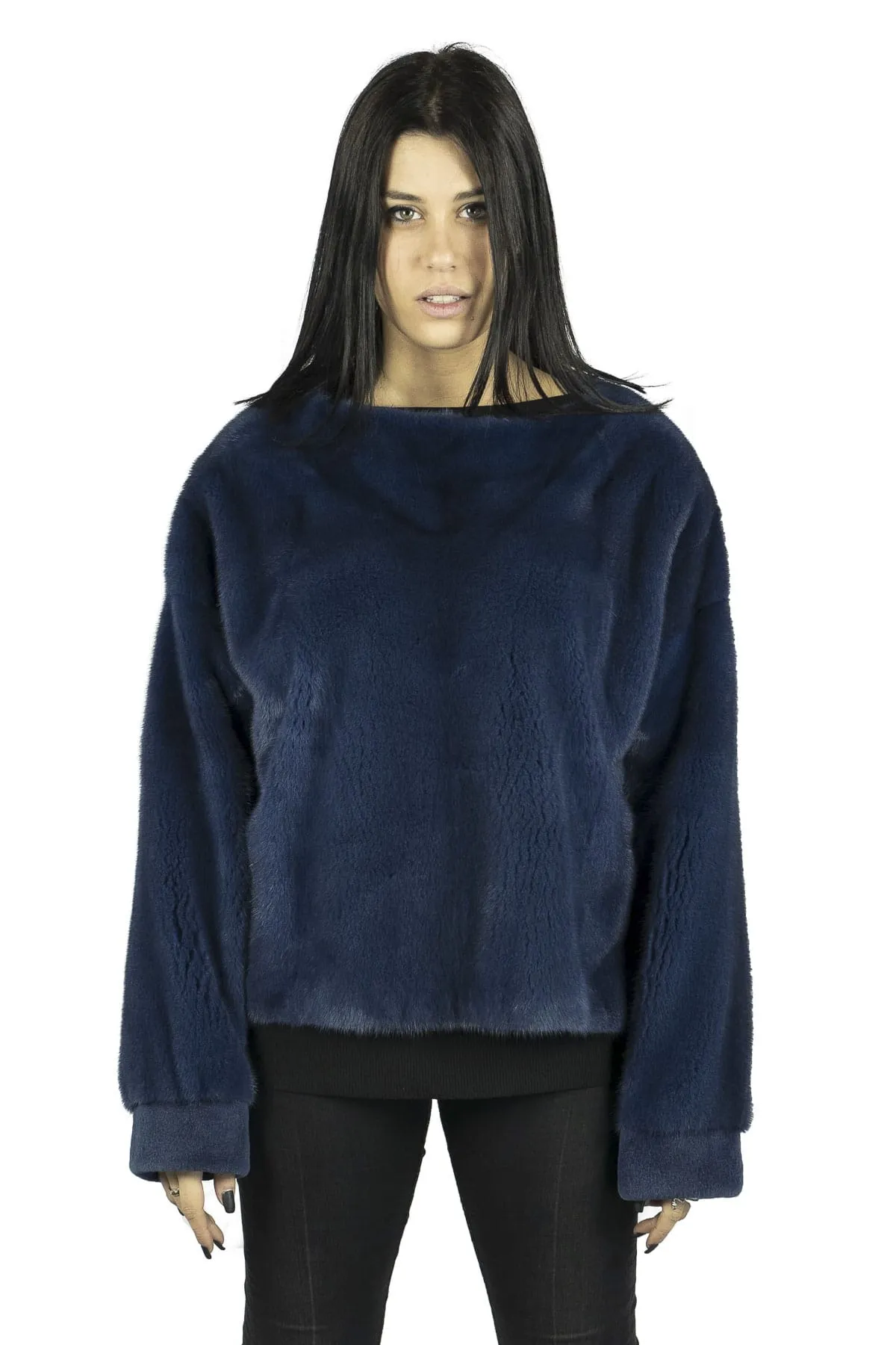 Sweatshirt in mink Ocean blue