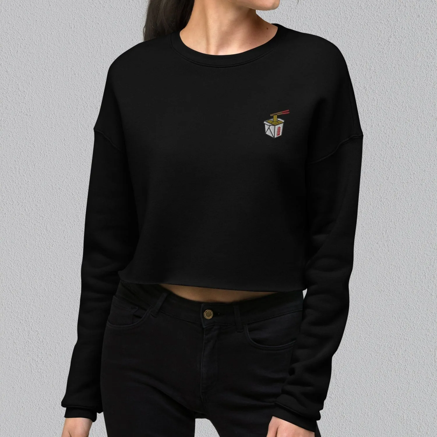 Takeout Box Embroidered Crop Sweatshirt