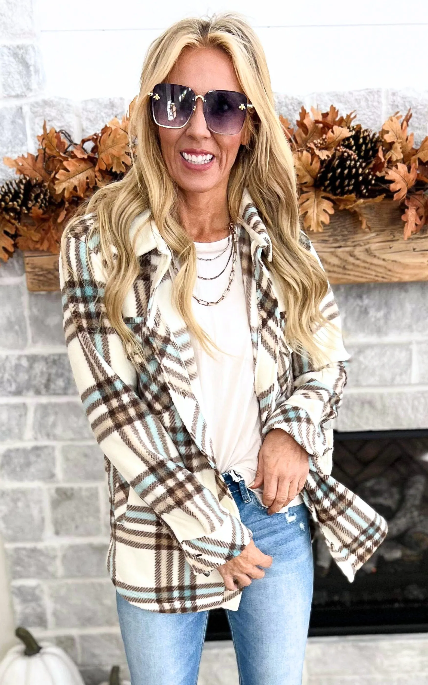 The Brown Taupe Plaid Tullis Shacket