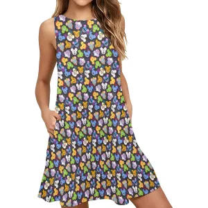 The Magical Gang Sleeveless A-Line Pocket Dress