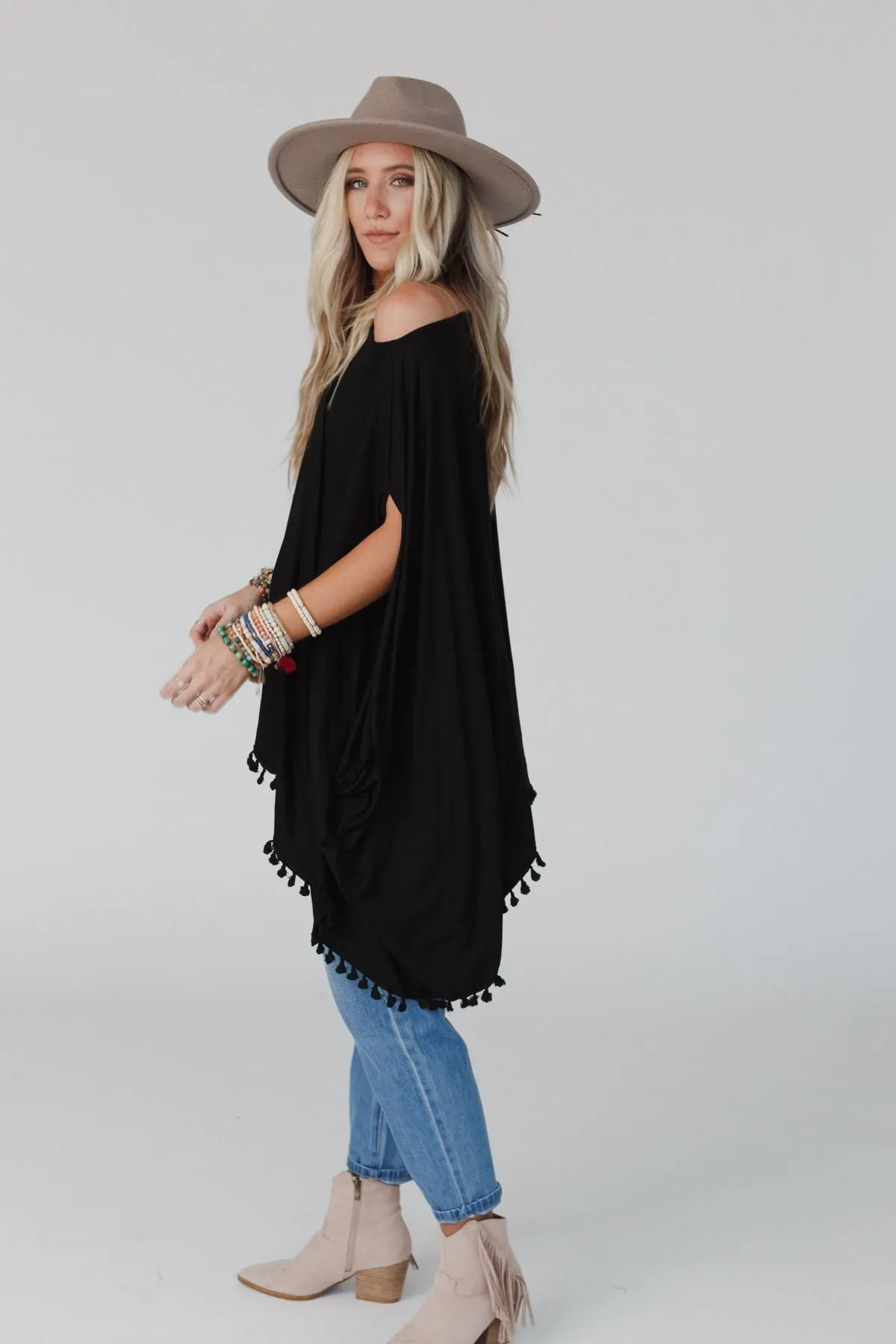 The Nest The Wren Tassel Tunic - Black