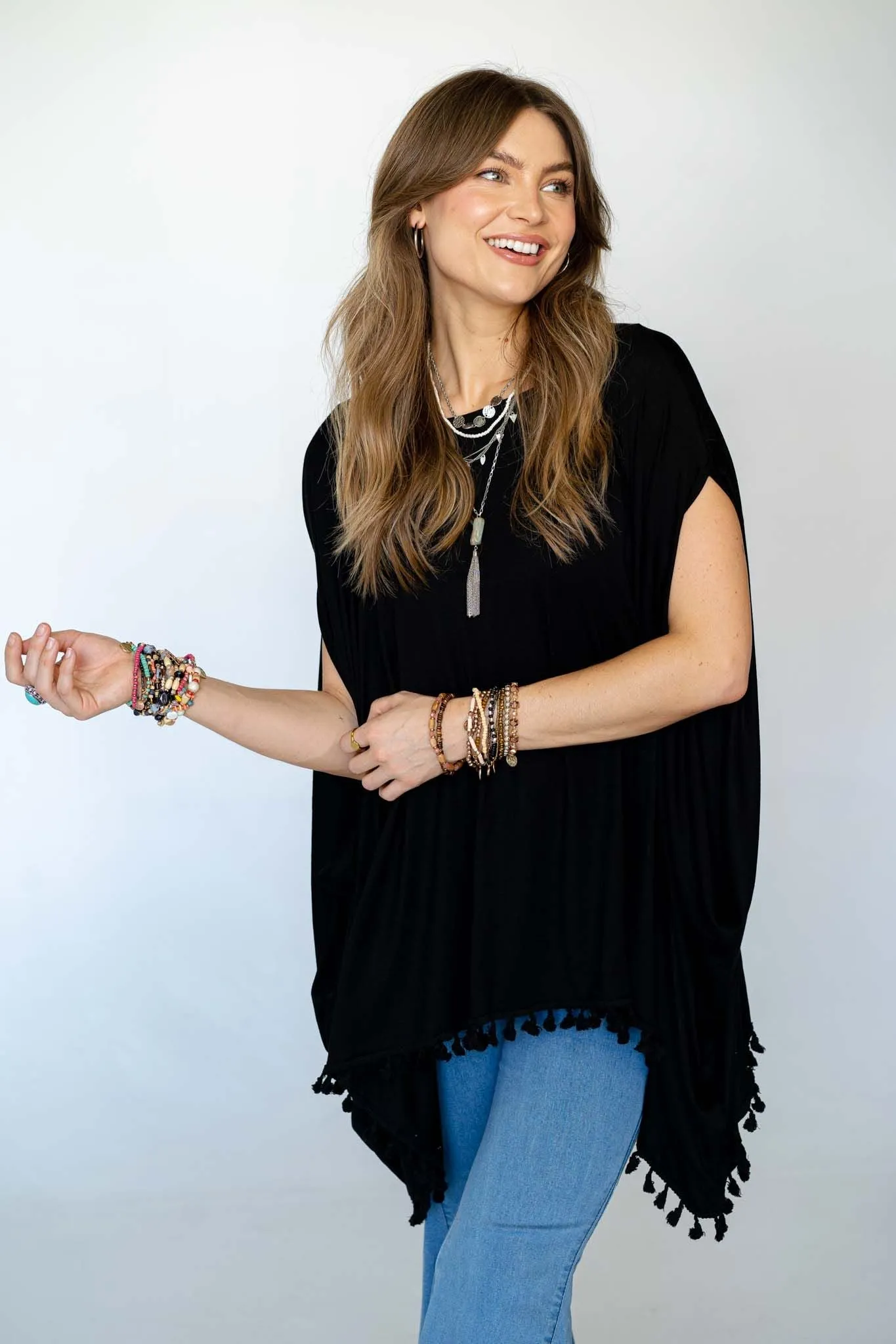 The Nest The Wren Tassel Tunic - Black