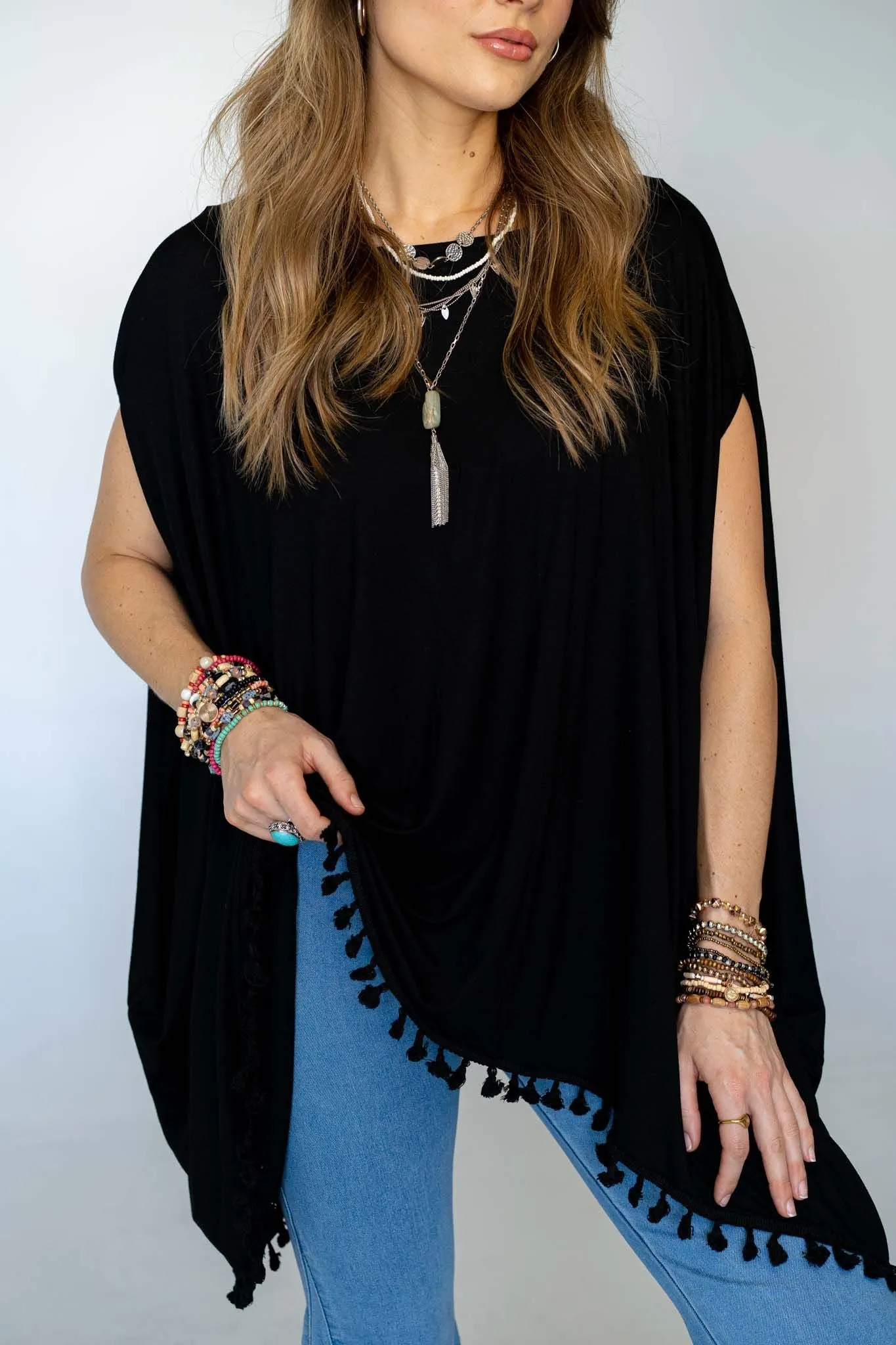 The Nest The Wren Tassel Tunic - Black