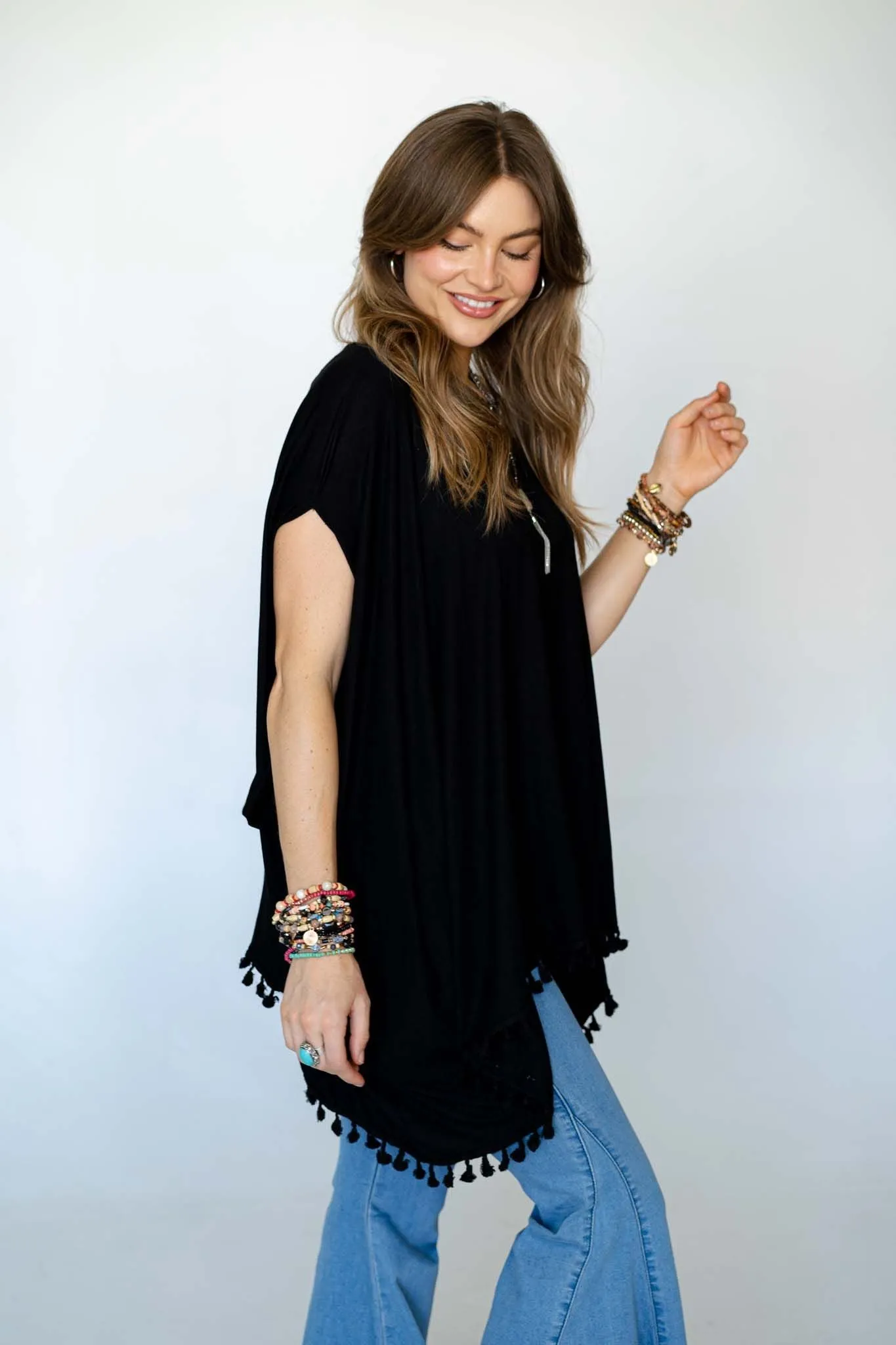 The Nest The Wren Tassel Tunic - Black