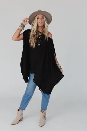 The Nest The Wren Tassel Tunic - Black