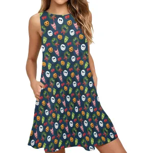 This Is Halloween Sleeveless A-Line Pocket Dress