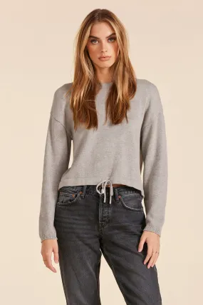 TIE HEM CREWNECK SWEATER