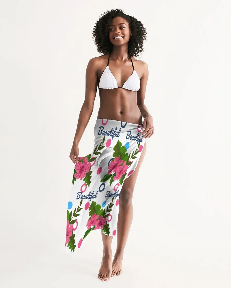 Tropical Hibiscus White Swimsuit Cover Up