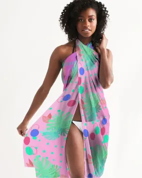 Tropical Leaves Dots Ombre Swim Cover Up