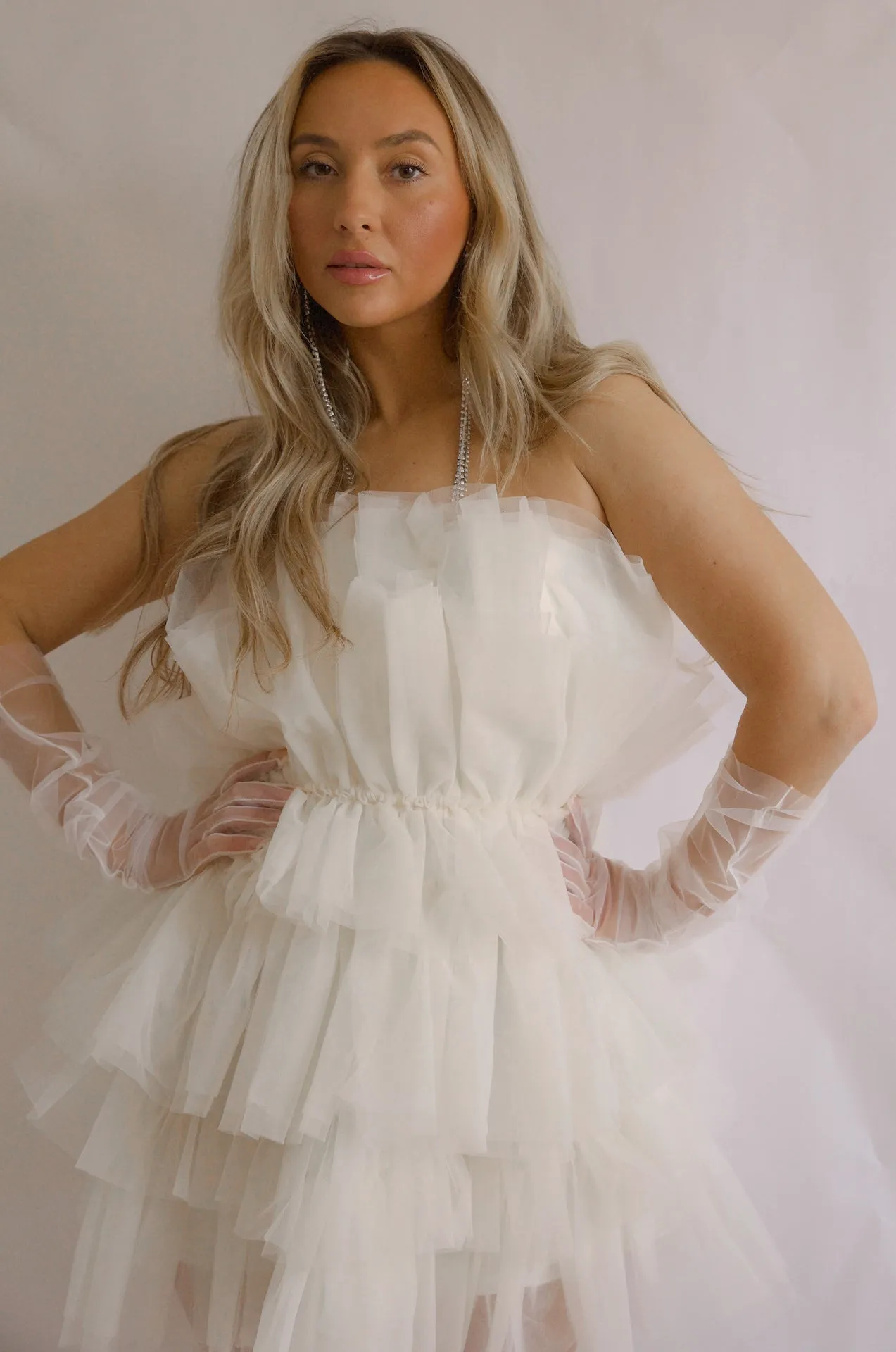 Tulle Mini Dress - Cream