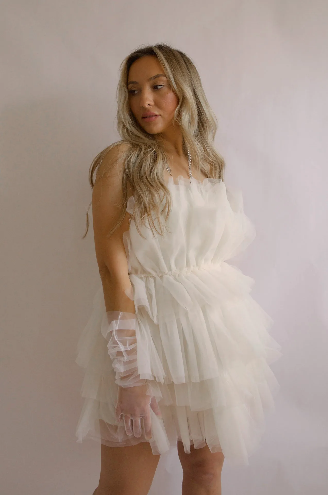 Tulle Mini Dress - Cream