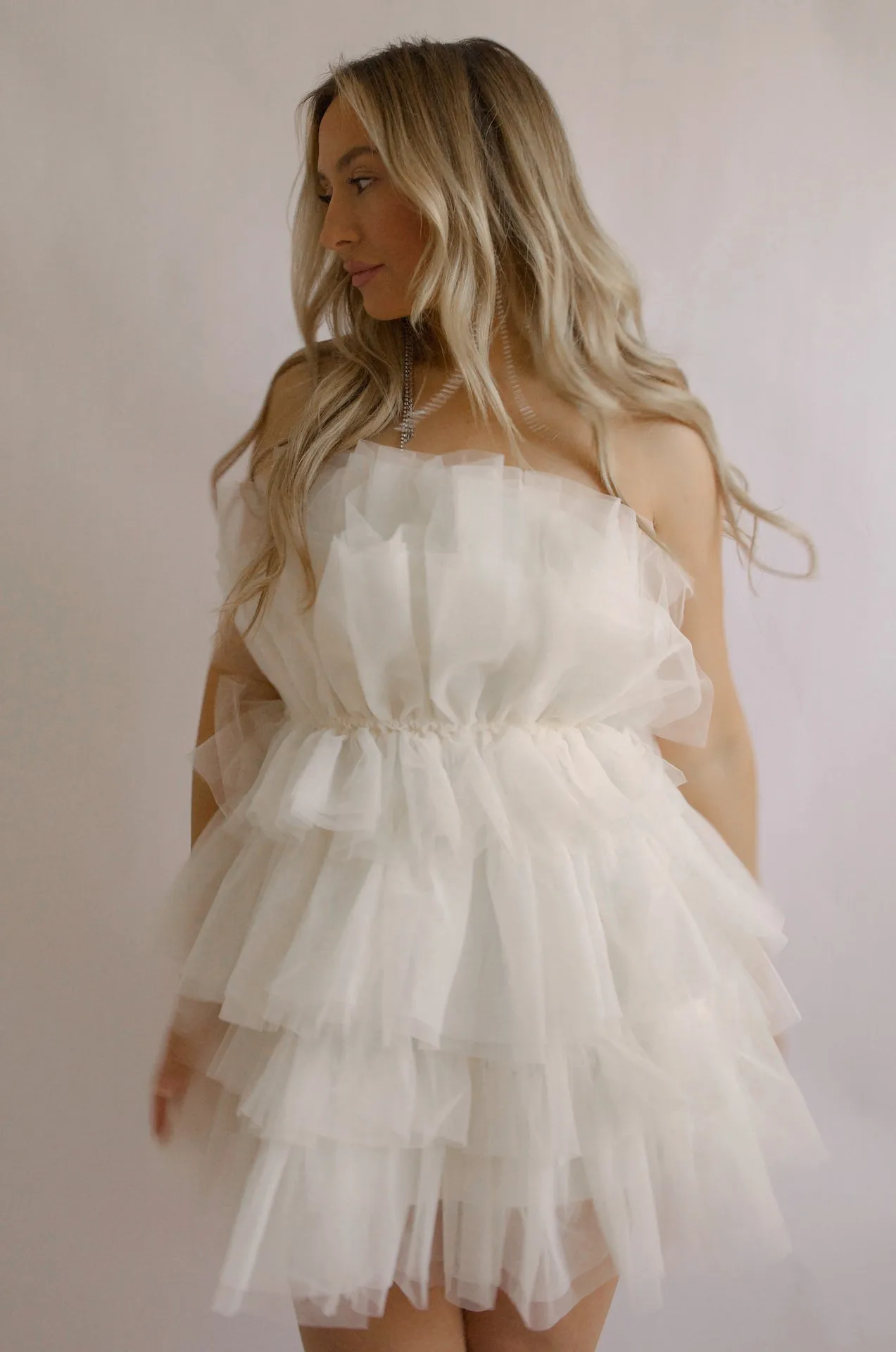 Tulle Mini Dress - Cream