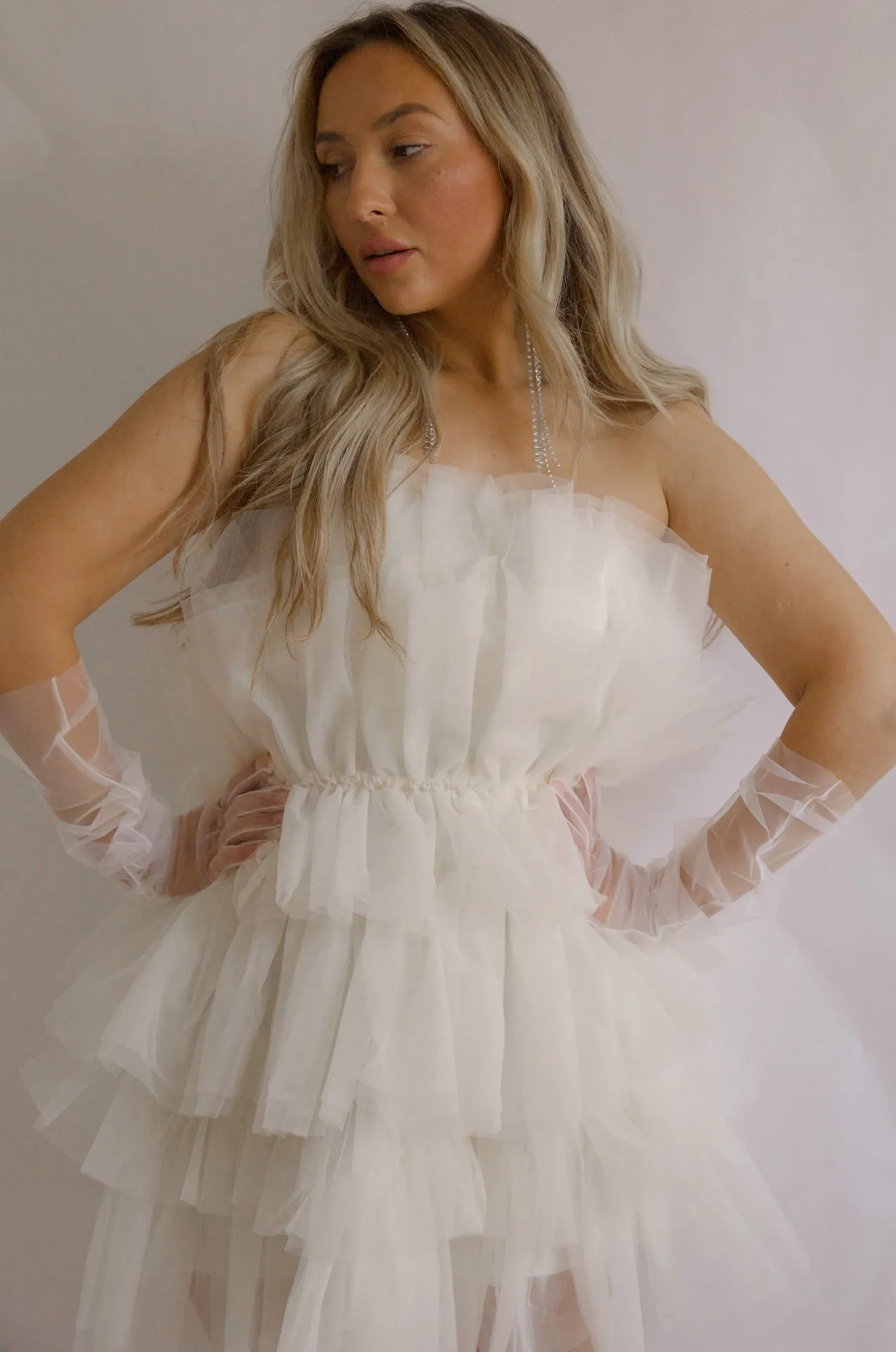 Tulle Mini Dress - Cream