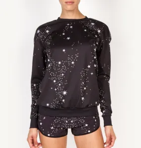 Ultracor- Surface Silk Celeste Sweatshirt in Nero Black with Stars