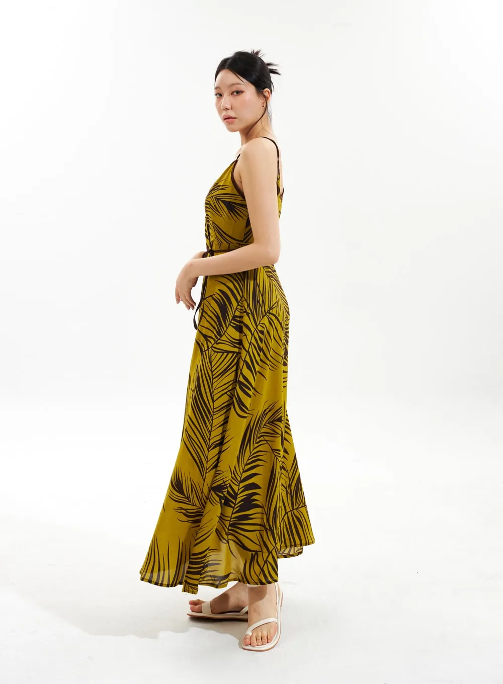 V-Neck Wrapped Maxi Dress IU308