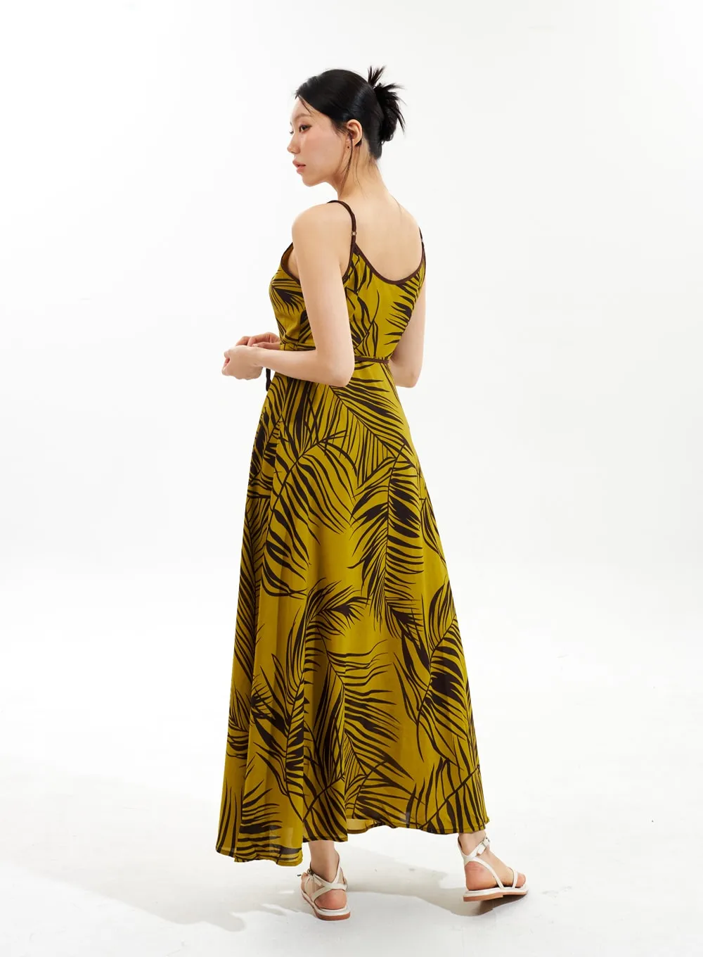 V-Neck Wrapped Maxi Dress IU308