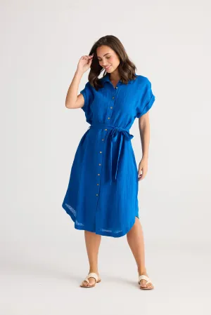 Vea Linen Dress - Sapphire