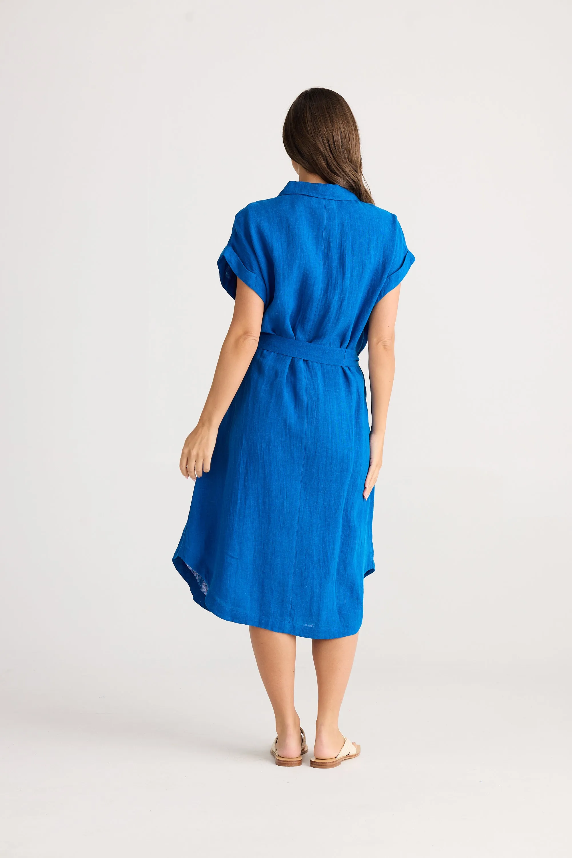 Vea Linen Dress - Sapphire