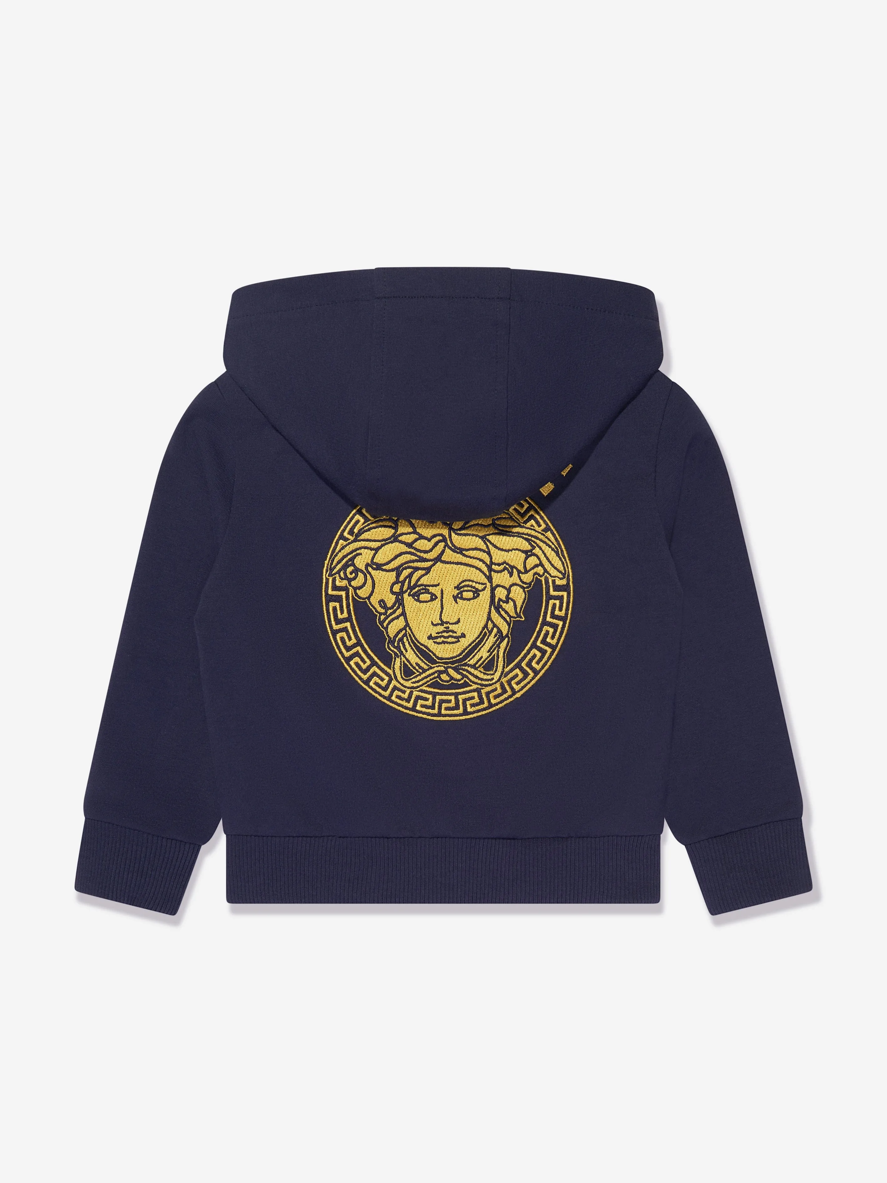 Versace Baby Boys Logo Zip Up Top in Navy