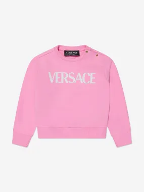 Versace Baby Girls Logo Sweatshirt in Pink