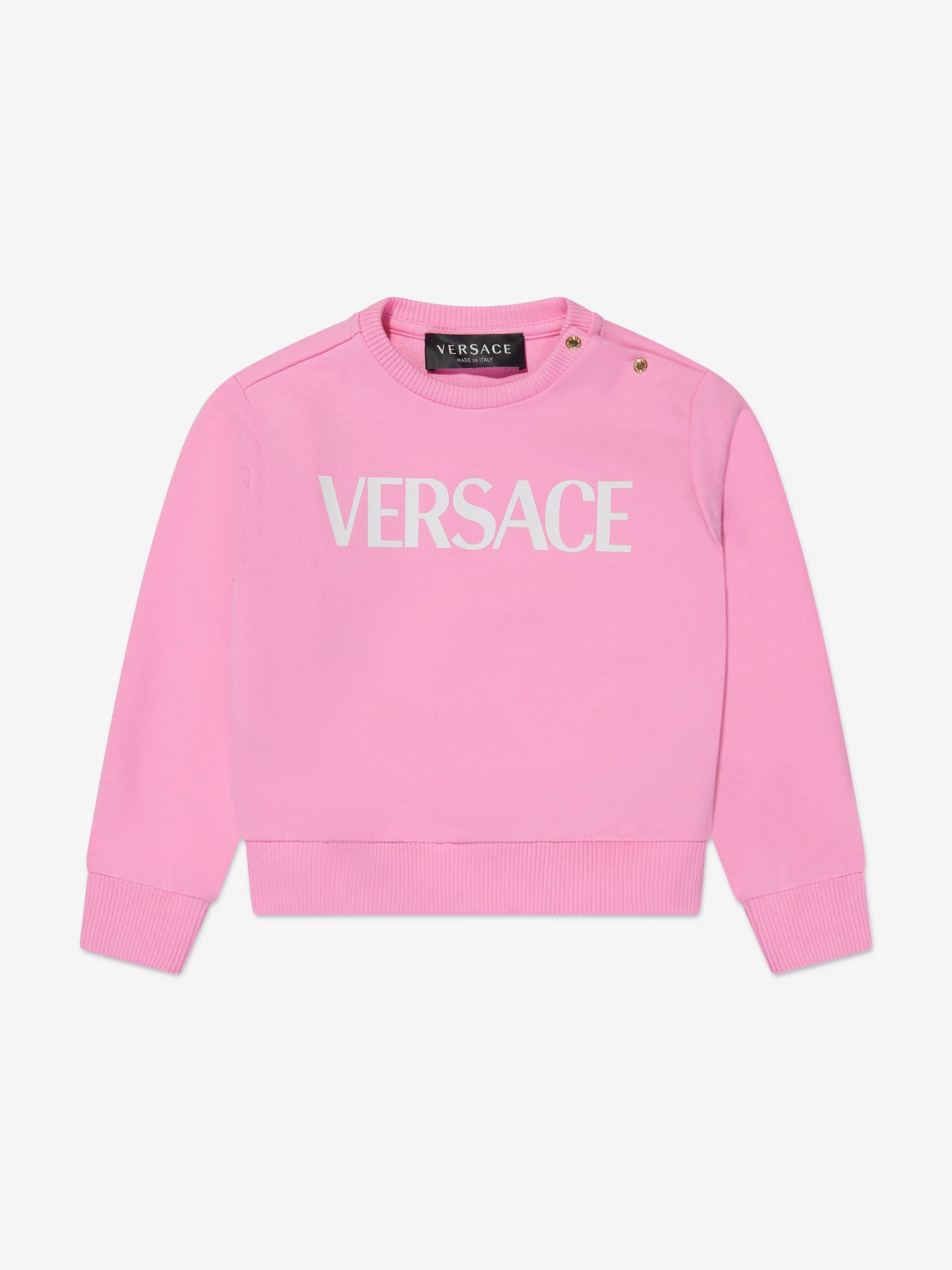 Versace Baby Girls Logo Sweatshirt in Pink