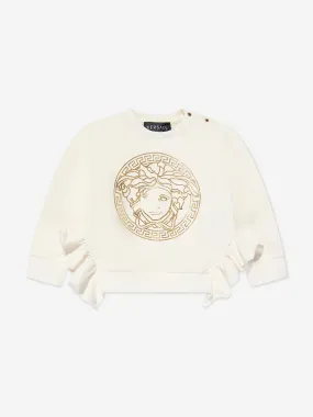 Versace Baby Girls Logo Sweatshirt in White