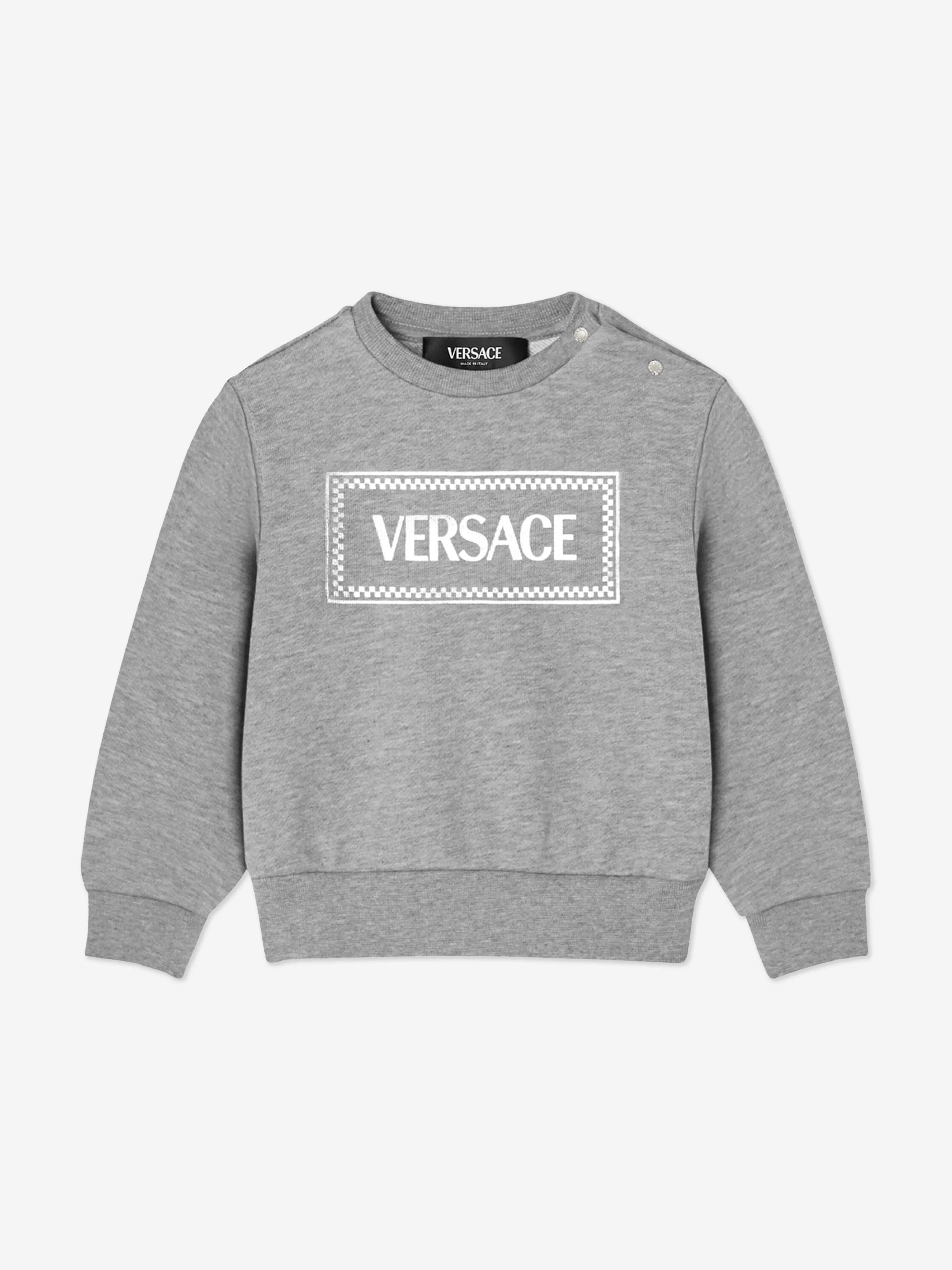 Versace Baby Logo Print Sweatshirt in Grey