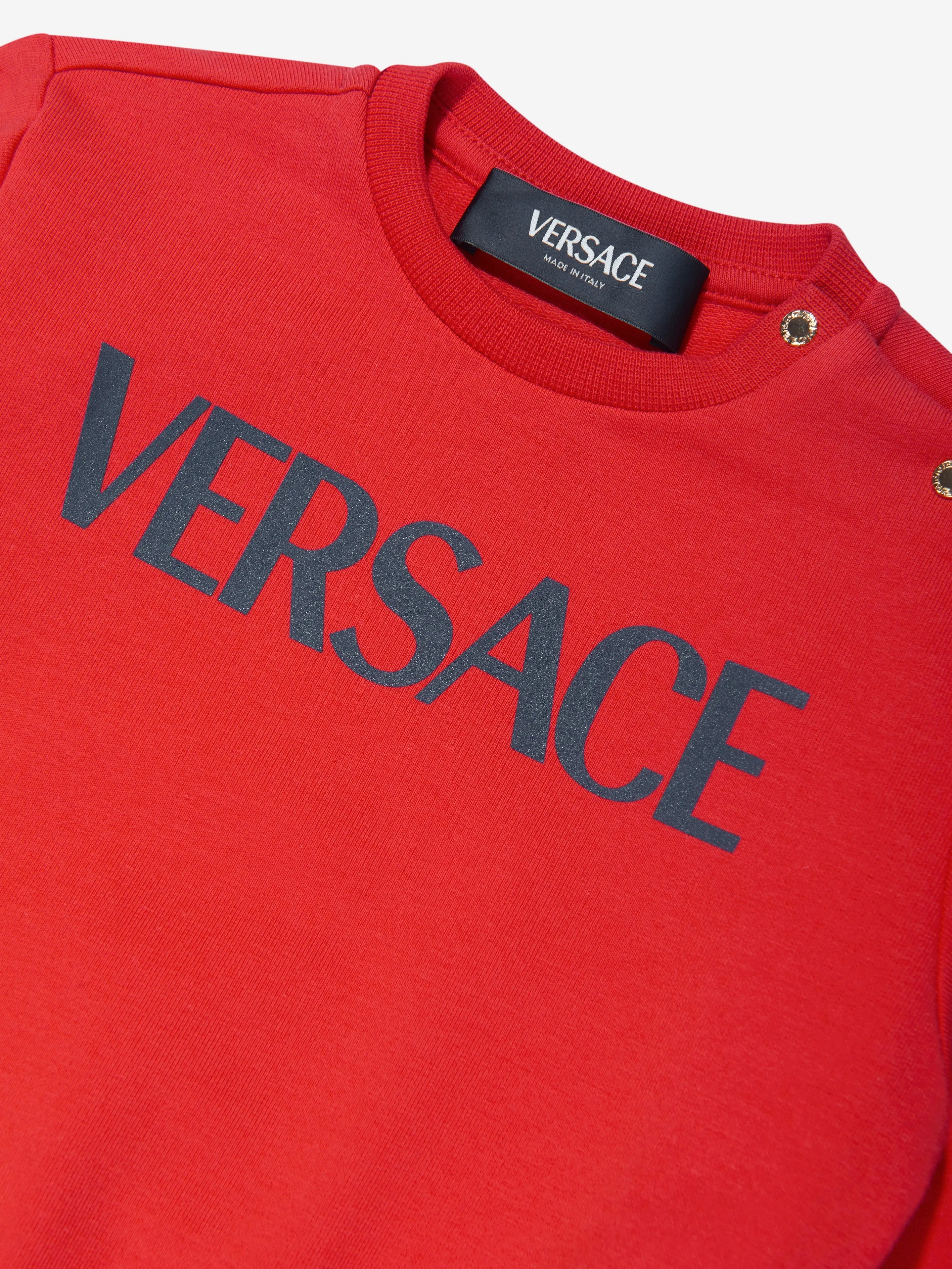 Versace Baby Logo Print Sweatshirt in Red