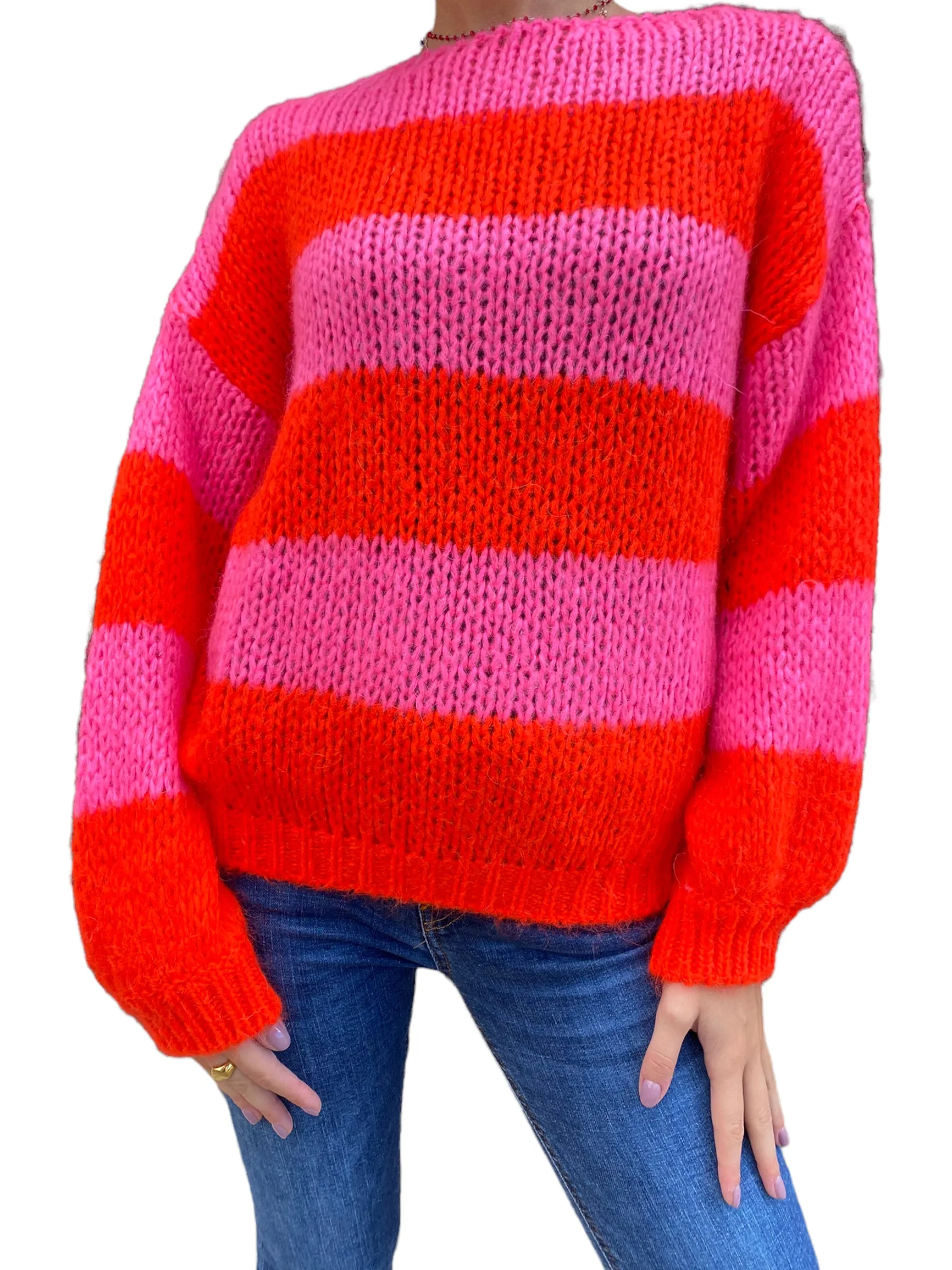 Vicolo coral/ fuchsia pullover