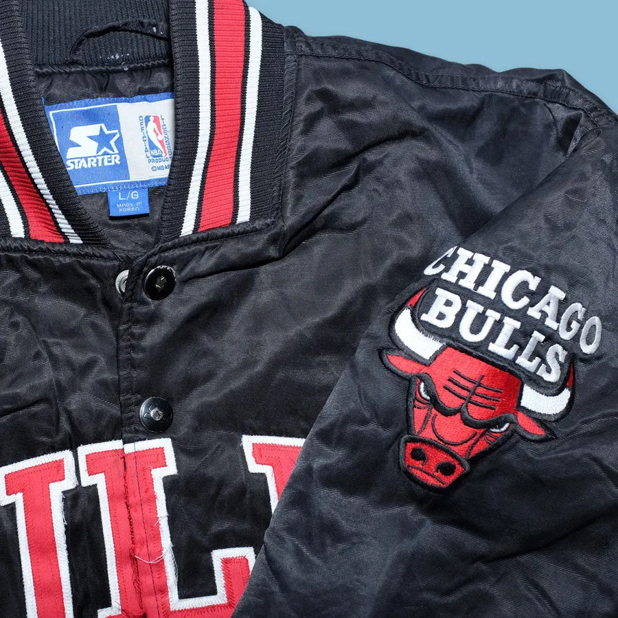 Vintage Chicago Bulls Satin Bomber Jacket Large