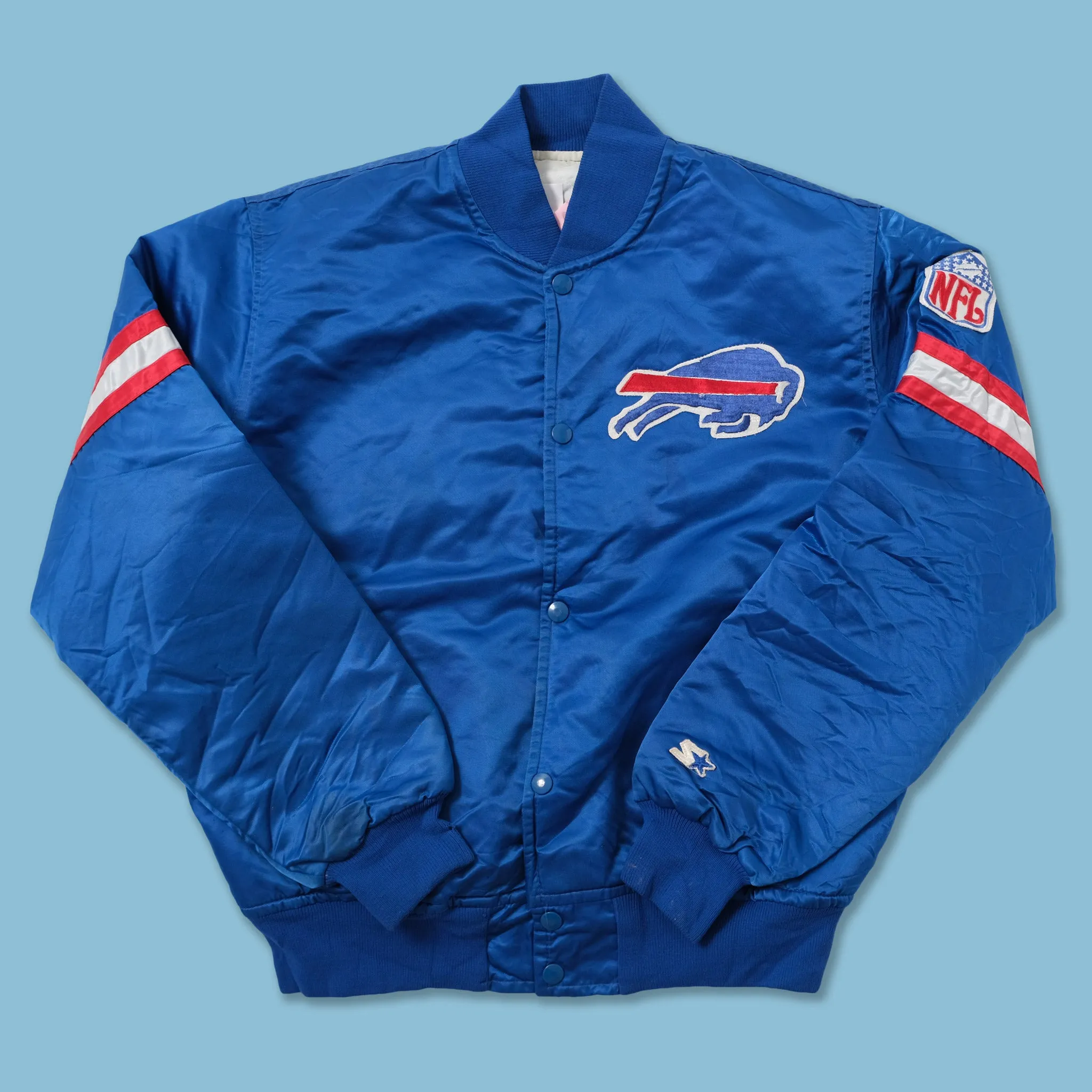 Vintage Starter Buffalo Bills Satin Bomber Jacket Medium