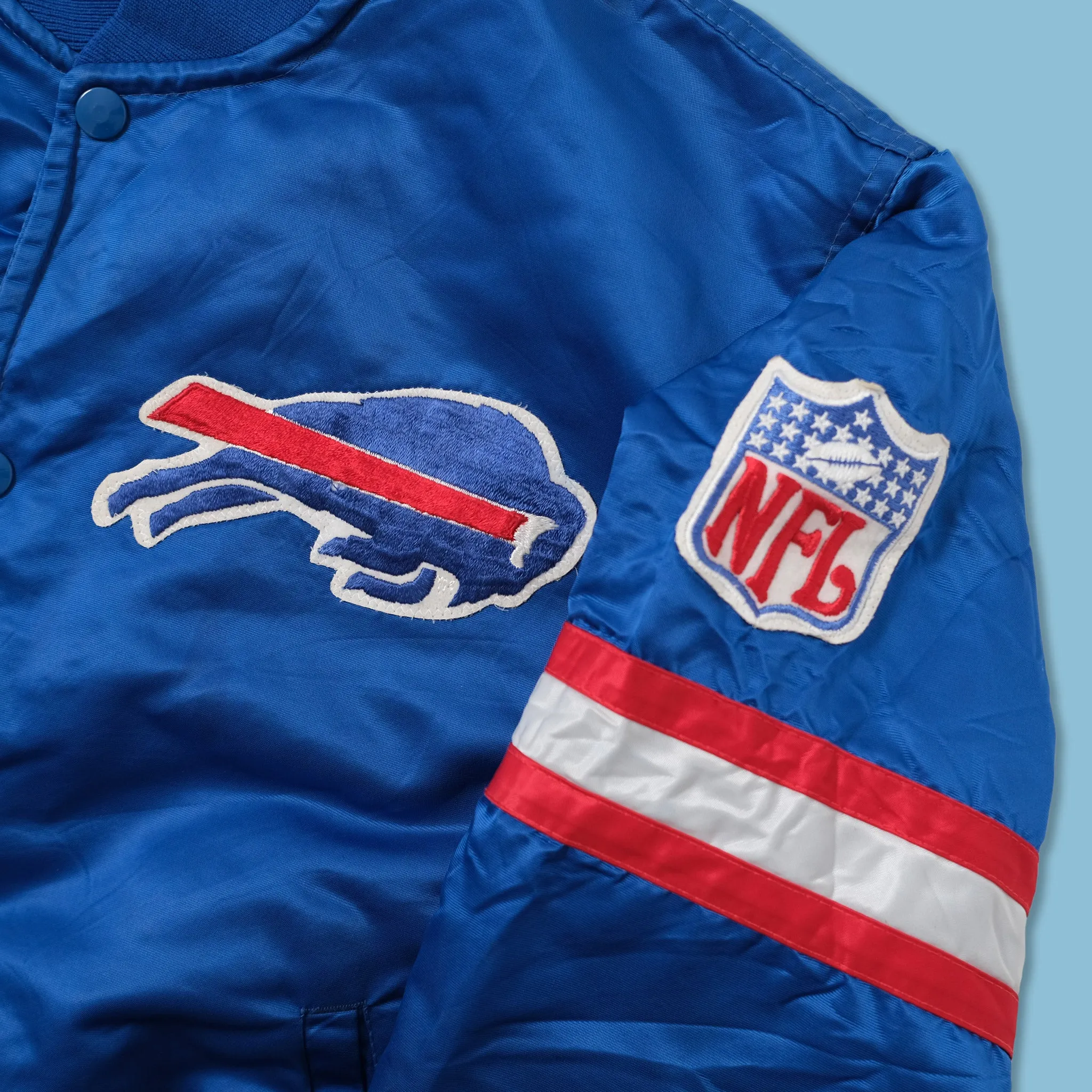 Vintage Starter Buffalo Bills Satin Bomber Jacket Medium