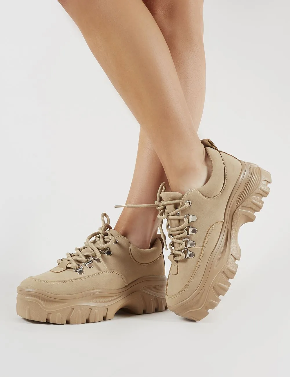 Vouch Chunky Trainers in Sand