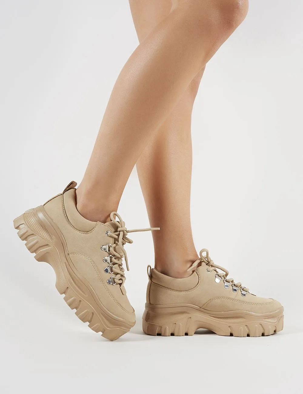 Vouch Chunky Trainers in Sand