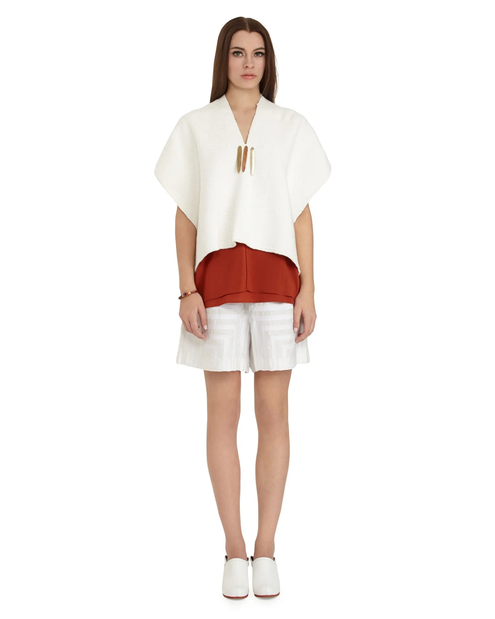 VOZ | Flamme Poncho in Ivory