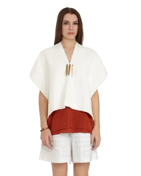 VOZ | Flamme Poncho in Ivory