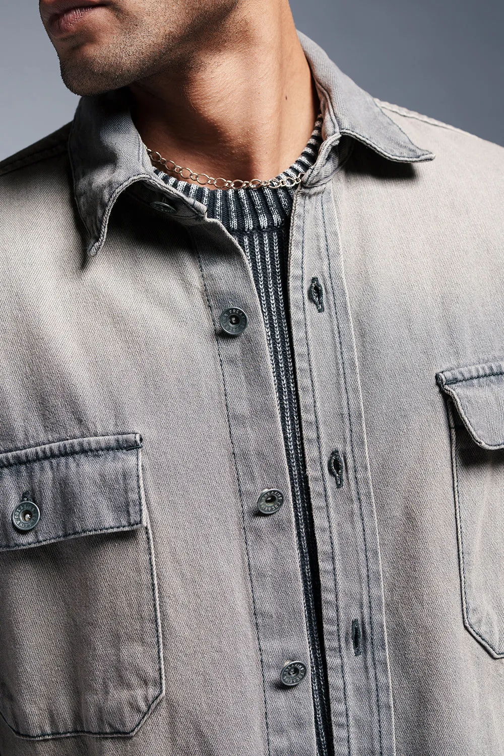 Warm Grey Men's Denim Jacket