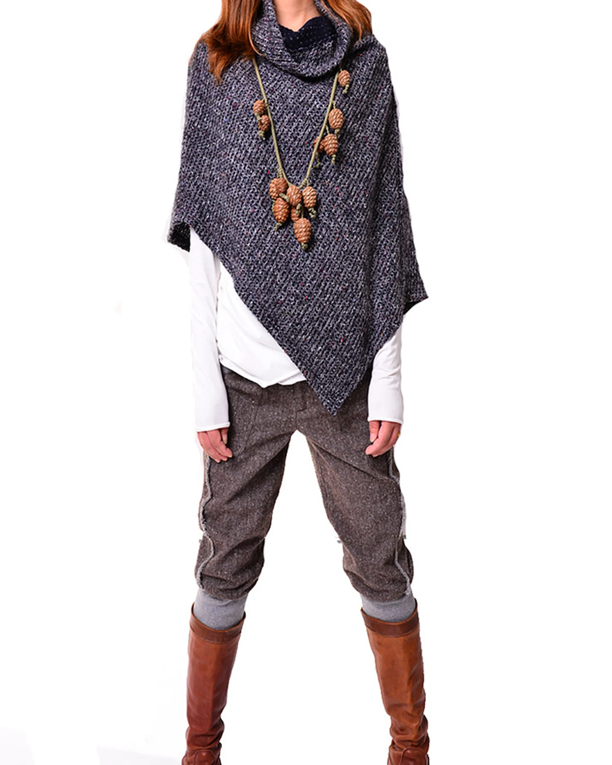 Women's cool knits poncho/shawl/wrap sweater/cape top(P3102)